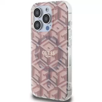 Guess GUHMP15LHGCUSTGP iPhone 15 Pro 6,1 inch roze hardcase IML GCube MagSafe