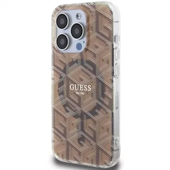 Guess GUHMP15XHGCUSTGW iPhone 15 Pro Max 6,7 inch hardcase IML GCube MagSafe bruin
