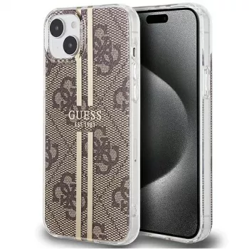 Guess GUHCP15MH4PSEGW iPhone 15 Plus / 14 Plus 6,7 inch hardcase IML 4G Gold Stripe bruin
