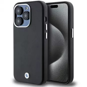 BMW Signature Wrapped Metal MagSafe case voor iPhone 14 Pro 6,1 inch zwart