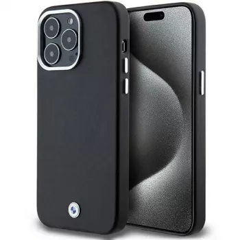 BMW Signature Wrapped Metal MagSafe Case voor iPhone 15 Pro Max 6,7 inch zwart
