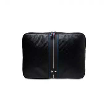 BMW Sleeve BMCS14COMSCAKL 14 inch Carbon Blue Stripes laptophoes zwart