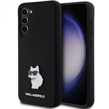 Karl Lagerfeld KLHCS23MSMHCNPK S23+ S916 zwart hardcase siliconen Choupette metalen pin
