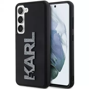 Karl Lagerfeld KLHCS24S3DMBKCK hardcase voor Samsung Galaxy S24, zwart, 3D rubber glitter logo
