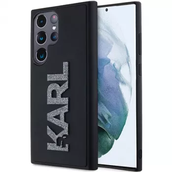 Karl Lagerfeld KLHCS24L3DMBKCK Samsung Galaxy S24 Ultra hardcase zwart 3D rubber glitter logo
