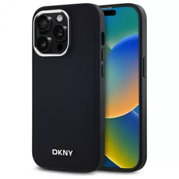 DKNY DKHMP14LPSCMCLK hardcase voor Apple iPhone 14 Pro 6,1 inch zwart effen logo MagSafe