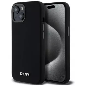DKNY DKHMP14SSMCHLK hardcase liquid silicone MagSafe case voor iPhone 13/14/15 6,1 inch zwart