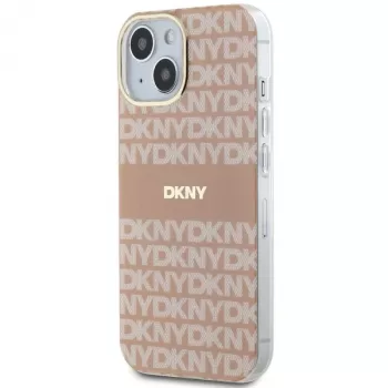 DKNY DKHMP15MHRHSEP Hardcase voor Apple iPhone 15 Plus / 14 Plus 6,7 inch roze IML Mono & Stripe MagSafe