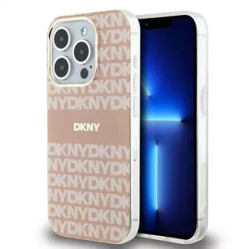 DKNY DKHMP15XHRHSEP Hardcase voor iPhone 15 Pro Max 6,7 inch roze IML Mono & Stripe MagSafe