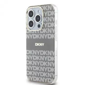 DKNY DKHMP15XHRHSEE Hardcase voor iPhone 15 Pro Max 6,7 inch beige IML Mono & Stripe MagSafe