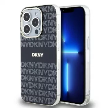 DKNY DKHMP13XHRHSEK Hardcase voor Apple iPhone 13 Pro Max 6,7 inch, zwart Mono & Stripe, MagSafe-compatibel