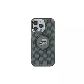 Karl Lagerfeld KLHMP15MHMCKMHK iPhone 15 Plus 6,7 inch zwart IML Monogram Karl & Choupette Head MagSafe case