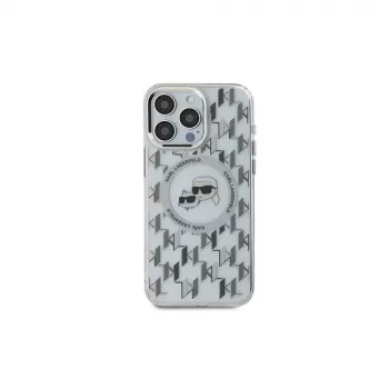 Karl Lagerfeld KLHMP15SHMCKMHT iPhone 15 6,1 inch transparant IML Monogram Karl & Choupette Head MagSafe case