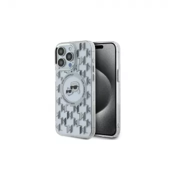 Karl Lagerfeld KLHMP15LHMCKMHT iPhone 15 Pro 6.1 Transparant IML Monogram Karl & Choupette Head MagSafe Case