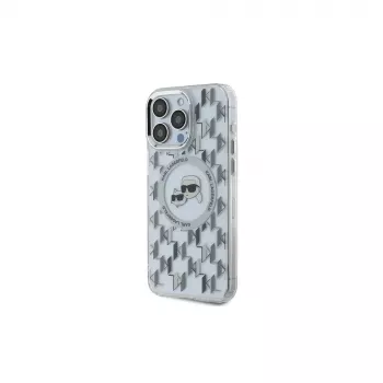Karl Lagerfeld KLHMP15LHMCKMHT iPhone 15 Pro 6.1 Transparant IML Monogram Karl & Choupette Head MagSafe Case