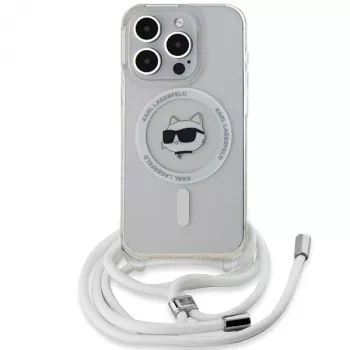 Karl Lagerfeld KLHMP13XHCCHNT iPhone 13 Pro Max 6.7 Hard Case Transparant IML Choupette Head & Cord Magsafe