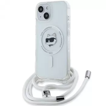 Karl Lagerfeld KLHMP14SHCCHNT iPhone 14 / 13 / 15 6.1 Hardcase Transparant IML Choupette Head & Cord Magsafe