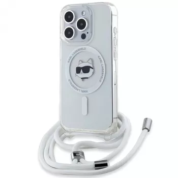 Karl Lagerfeld KLHMP15LHCCHNT iPhone 15 Pro 6.1 Hardcase Transparant IML Choupette Head & Cord Magsafe