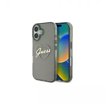 Guess GUHCP16SHCHGSPK hardcase voor iPhone 16 6,1 inch IML Heart zwart