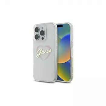 Guess GUHCP16LHCHGSPT IML Heart Hardcase voor Apple iPhone 16 Pro 6,3, transparant