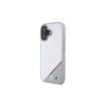 BMW M Carbon Tricolor Line hardcase voor iPhone 16 6,1 inch - grijs MagSafe