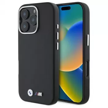 BMW M Smooth Full Wrapped Metal hardcase voor Apple iPhone 16 Pro - zwart