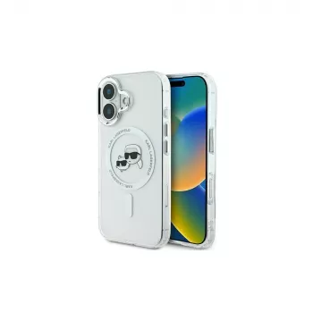 Karl Lagerfeld KLHMP16MHLSKCH iPhone 16 Plus 6.7 hardcase IML Metal Karl & Choupette Head MagSafe wit