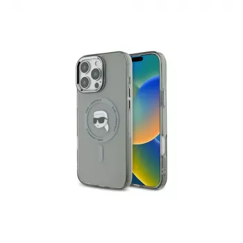 Karl Lagerfeld KLHMP16XHLSKIK iPhone 16 Pro Max 6.9 zwart hardcase IML Metal Karl Head MagSafe