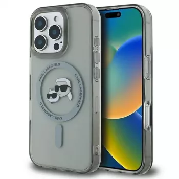 Karl Lagerfeld KLHMP16XHLSKCK hardcase IML Metal Karl & Choupette Head MagSafe voor Apple iPhone 16 Pro Max 6,9 inch, zwart