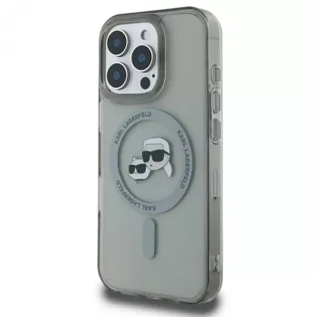 Karl Lagerfeld KLHMP16XHLSKCK hardcase IML Metal Karl & Choupette Head MagSafe voor Apple iPhone 16 Pro Max 6,9 inch, zwart