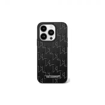 Karl Lagerfeld KLHMP16MPKHPORPK Hot Stamp MagSafe Hard Case voor iPhone 16 Plus 6,7 inch, zwart