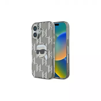 Karl Lagerfeld IML Karl Head Electroplated case voor iPhone 16 (zwart)