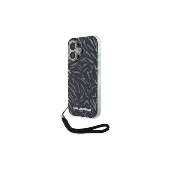 Karl Lagerfeld Zebra With Cord case voor Apple iPhone 16 - paars