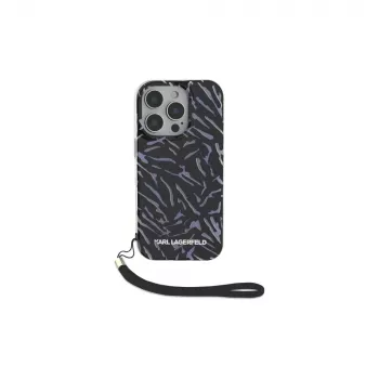 Karl Lagerfeld Zebra With Cord case voor iPhone 16 Pro, paars