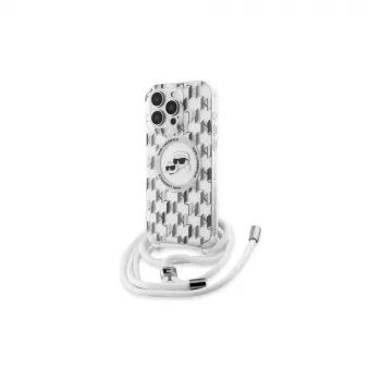 Karl Lagerfeld KLHMP16XHCKCKLCT iPhone 16 Pro Max 6,9 inch transparante hardcase IML Crossbody Monogram Karl & Choupette Head MagSafe