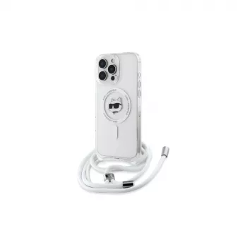Karl Lagerfeld KLHMP16XHCCHNT iPhone 16 Pro Max 6.9 hardcase transparant IML Choupette Head & Cord MagSafe