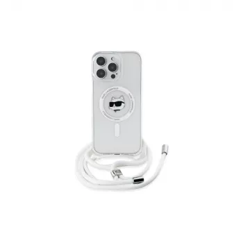 Karl Lagerfeld KLHMP16XHCCHNT iPhone 16 Pro Max 6.9 hardcase transparant IML Choupette Head & Cord MagSafe