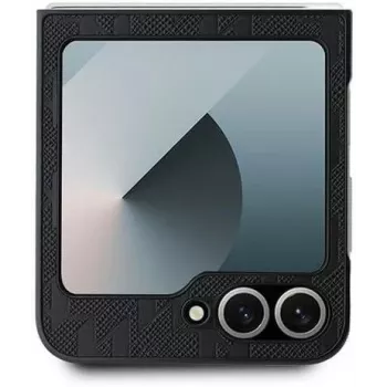 Karl Lagerfeld KLHCZF6PGKSKIHK Saffiano Monogram hardcase voor Samsung Galaxy Z Flip 6 / Z Flip 7 FE, zwart