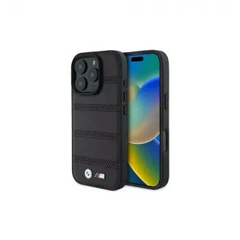 BMW M Perforated And Stitched Line Hardcase voor Apple iPhone 16 Pro 6,3 inch zwart MagSafe