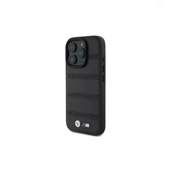 BMW M Perforated And Stitched Line Hardcase voor Apple iPhone 16 Pro 6,3 inch zwart MagSafe