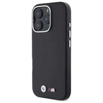 BMW M Smooth Full Wrapped Metal MagSafe Hard Case voor Apple iPhone 16 Pro Max 6,9 inch zwart