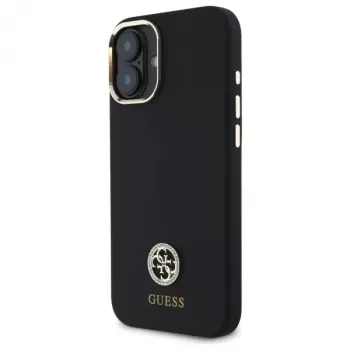Guess GUHCP16SM4DGPK iPhone 16 6,1 inch zwart hardcase siliconen logo strass 4G