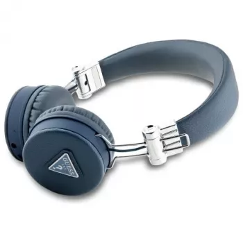 Guess Grained Classic Round Shape draadloze Bluetooth over-ear hoofdtelefoon met ENC (blauw)