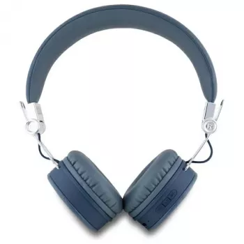Guess Grained Classic Round Shape draadloze Bluetooth over-ear hoofdtelefoon met ENC (blauw)