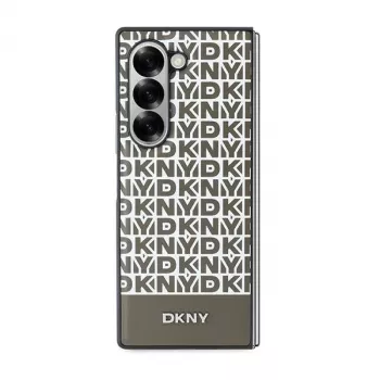 DKNY DKHMZFD6PSOSPW Samsung Galaxy Z Fold6 back cover bruin herhalend patroon onderste streep