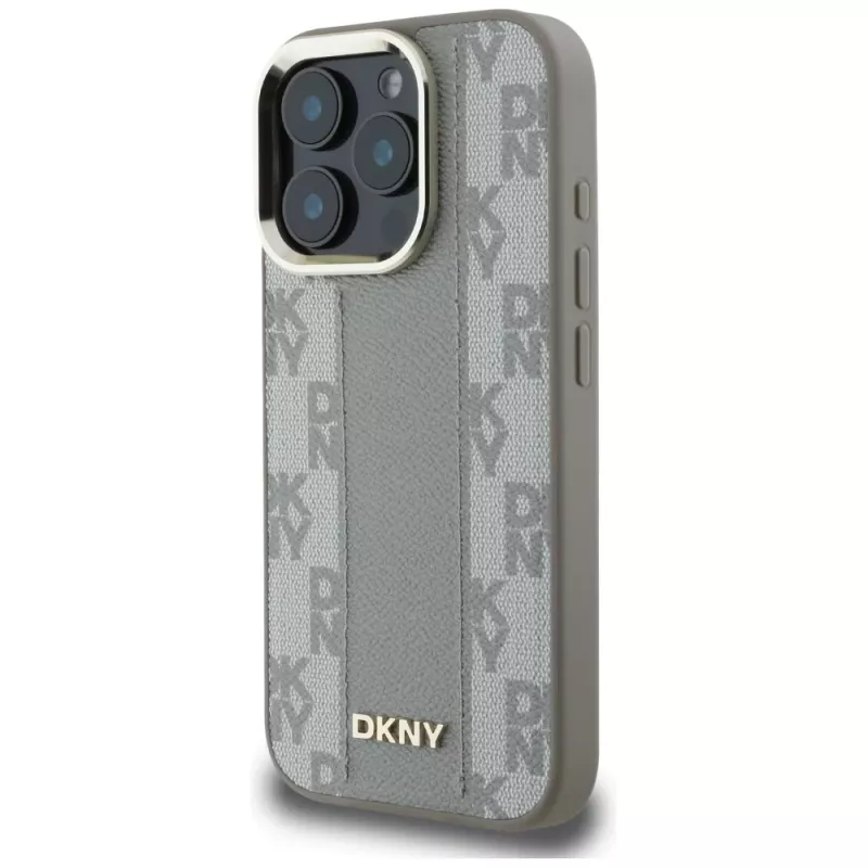 DKNY Checkered Pattern MagSafe case voor iPhone 16 Pro Max - beige