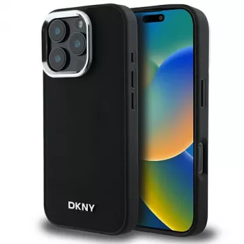 DKNY DKHMP16XPSCMCLK hard case voor Apple iPhone 16 Pro Max 6,9 inch zwart zilver logo MagSafe