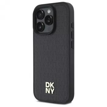 DKNY DKHMP16LPSHRPSK iPhone 16 Pro 6.3 hard case zwart repeat pattern stack logo MagSafe