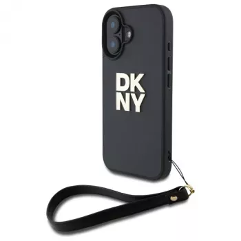 DKNY DKHCP16SPBSWSK hard case voor Apple iPhone 16 6,1 inch zwart met handlus