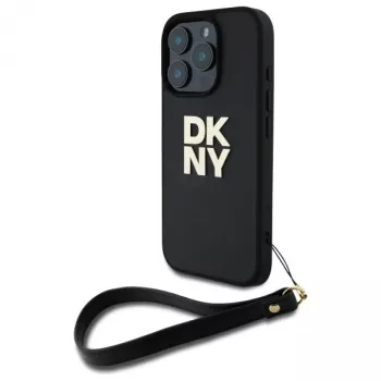DKNY DKHCP16LPBSWSK iPhone 16 Pro 6,3 inch zwarte hard case met handlus en stock-logo